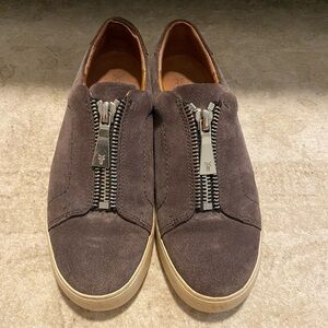 Frye Grey Sneakers with Zipper Detail